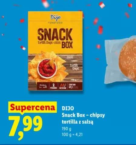Snack Box - chipsy tortilla z salsą Dijo