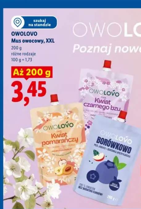 Mus owocowy Owolovo Borówkowo XXL