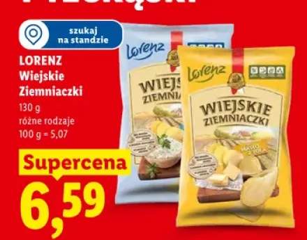 Chipsy Wiejskie Ziemniaczki o smaku masła z solą Lorenz