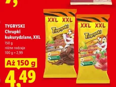 Chrupki kukurydziane Tygryski o smaku truskawkowym XXL