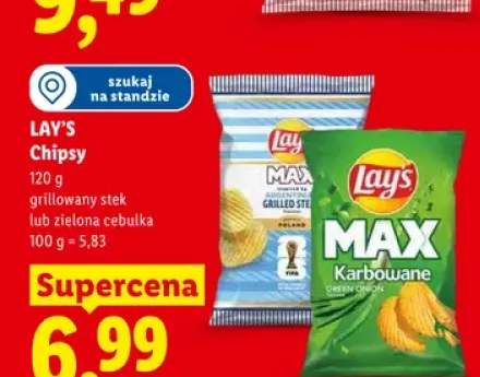 Chipsy Lay's Max o smaku zielonej cebulki