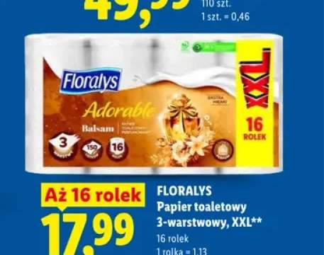 Papier toaletowy 3-warstwowy XXL Floralys Adorable