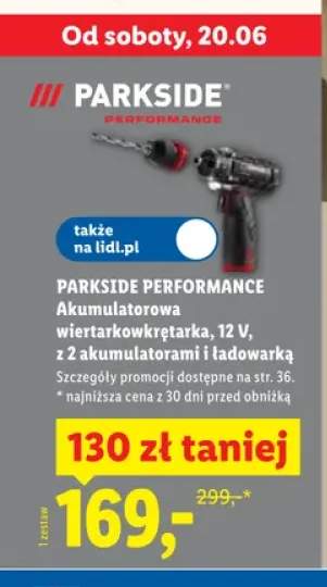 Akumulatorowa wiertarkowkrętarka Parkside Performance 12V