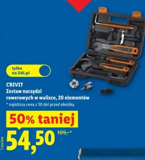 Zestaw narzędzi rowerowych w walizce Crivit