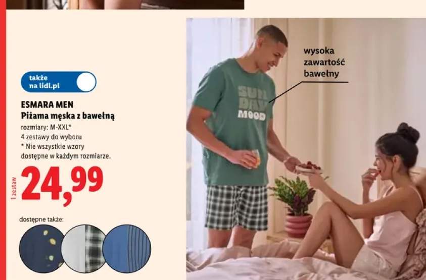 Piżama męska z bawełną Esmara Men