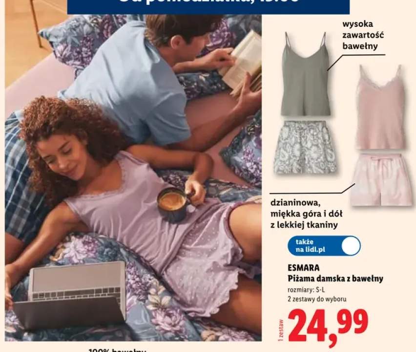 Piżama damska z bawełny Esmara