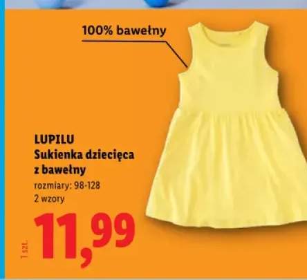 Sukienka dziecięca z bawełny Lupilu