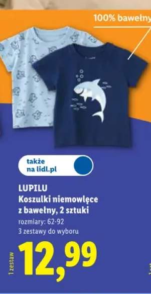 Koszulki niemowlęce z bawełny Lupilu 2-pak