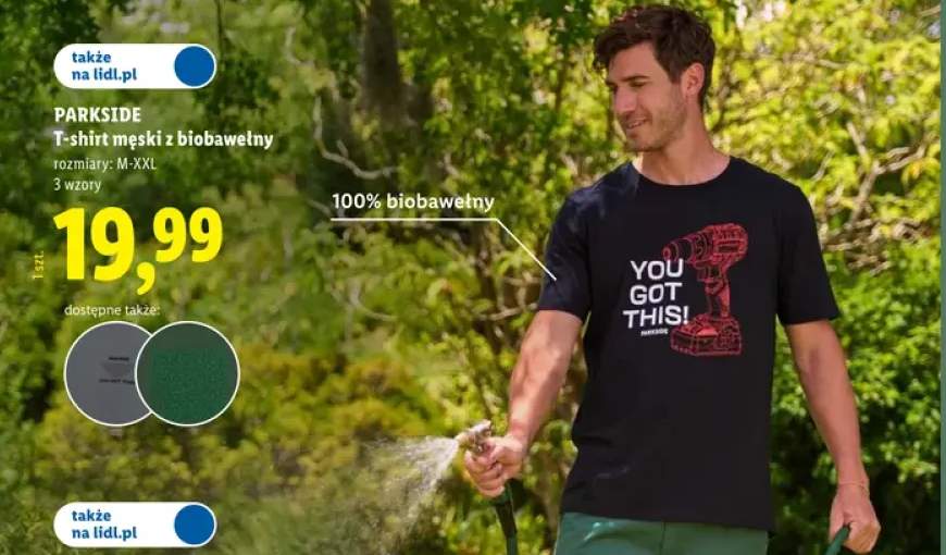T-shirt męski z biobawełny Parkside