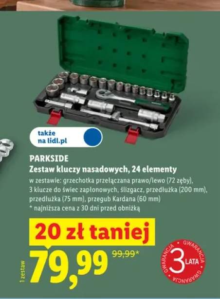 Zestaw kluczy nasadowych Parkside 24-pak