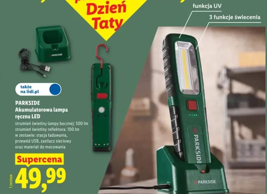 Akumulatorowa lampa ręczna LED Parkside