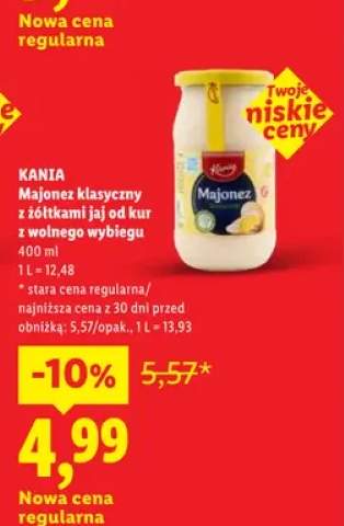 Majonez klasyczny z żółtkami jaj od kur z wolnego wybiegu Kania