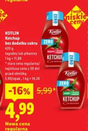 Ketchup bez dodatku cukru pikantny Kotlin