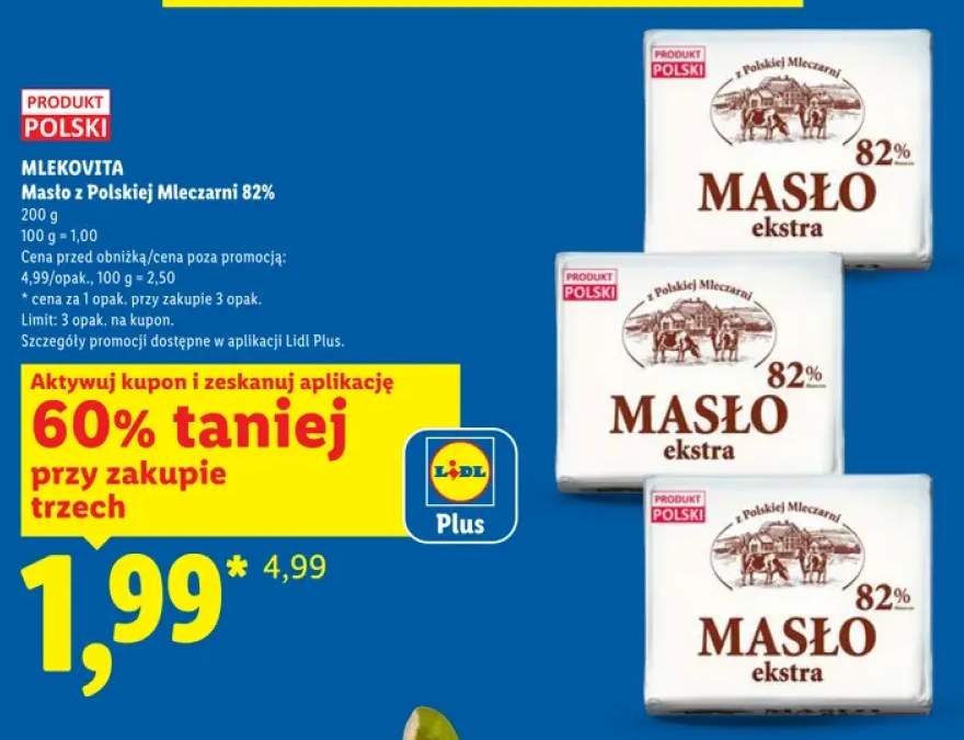 Masło z Polskiej Mleczarni 82% Mlekovita