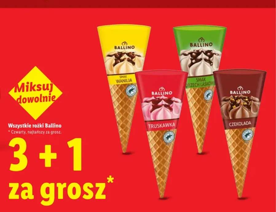 Lody rożek Ballino smak wanilia