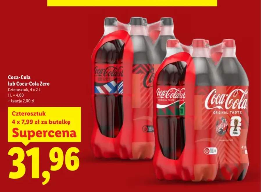 Napój gazowany Coca-Cola Zero 4-pak 2 l