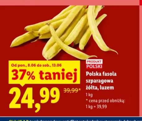 Fasola szparagowa żółta polska luzem