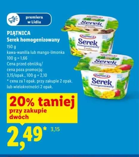 Serek homogenizowany Piątnica mango-limonka