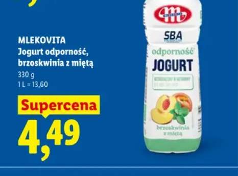 Jogurt odporność brzoskwinia z miętą Mlekovita