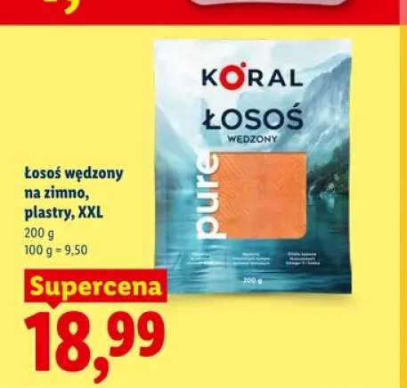 Łosoś wędzony na zimno plastry XXL Koral