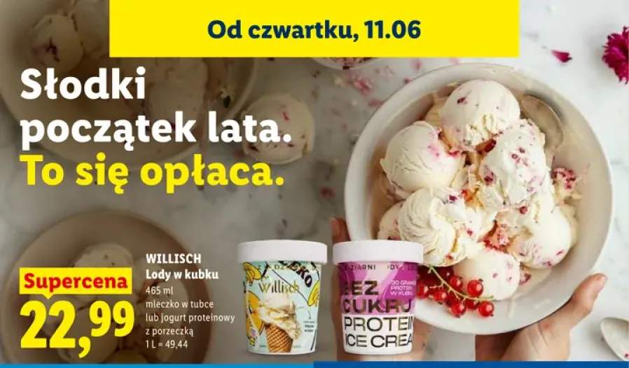 Lody w kubku mleczko w tubce Willisch