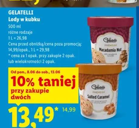Lody w kubku Salted Caramel Gelatelli
