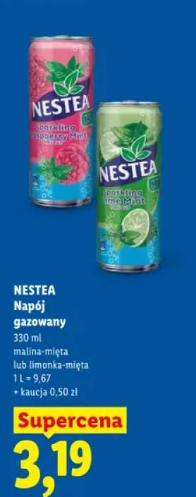Napój gazowany Nestea Sparkling malina-mięta