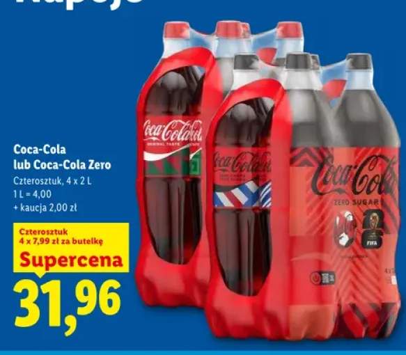 Napój gazowany Coca-Cola Zero Sugar 4-pak 2 l