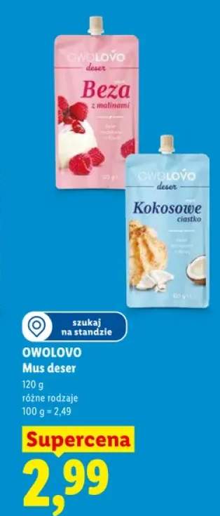 Mus deser Owolovo Kokosowe ciastko