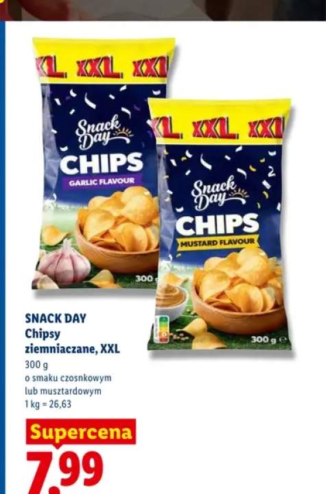 Chipsy ziemniaczane o smaku musztardowym XXL Snack Day