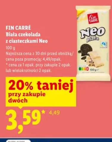 Biała czekolada z ciasteczkami Neo Fin Carré