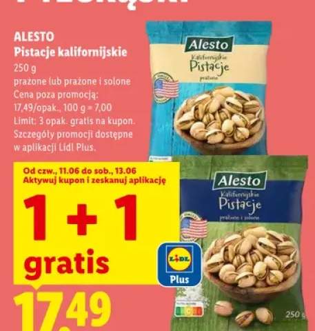 Pistacje kalifornijskie prażone Alesto