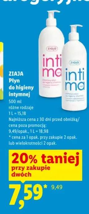 Płyn do higieny intymnej Ziaja Intima