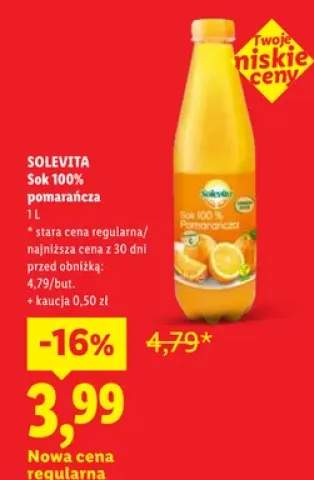 Sok 100% pomarańcza Solevita