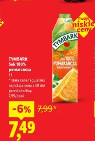 Sok 100% pomarańcza Tymbark