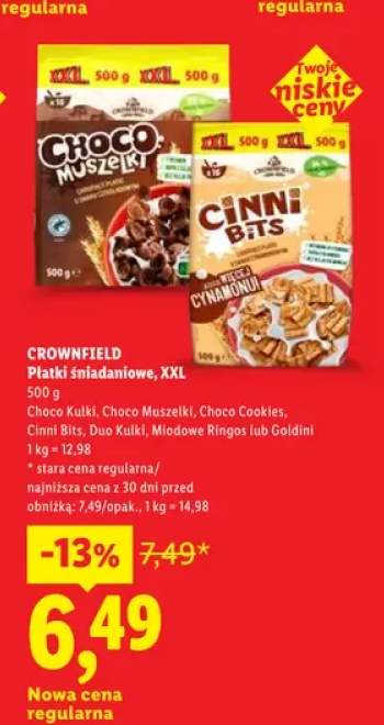 Płatki śniadaniowe Crownfield Choco Cookies XXL