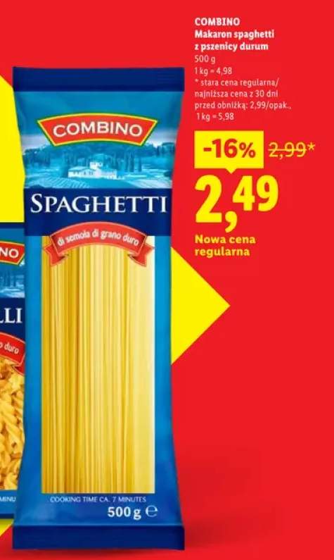 Makaron spaghetti Combino z pszenicy durum