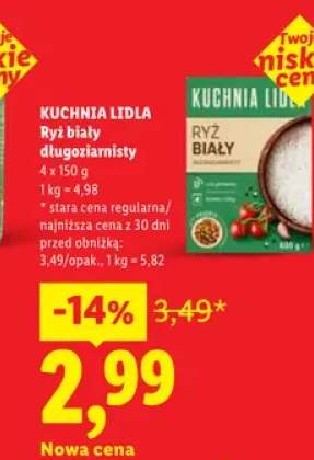 Ryż biały długoziarnisty Kuchnia Lidla 4-pak