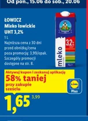 Mleko łowickie UHT 3,2% Łowicz