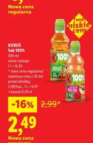 Sok 100% jabłko Kubuś +1 wariant
