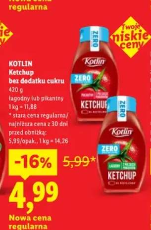 Ketchup bez dodatku cukru łagodny Kotlin +1 wariant