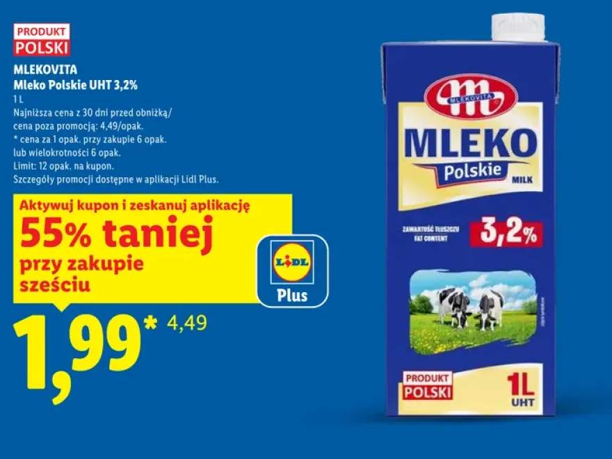 Mleko Polskie UHT 3,2% Mlekovita