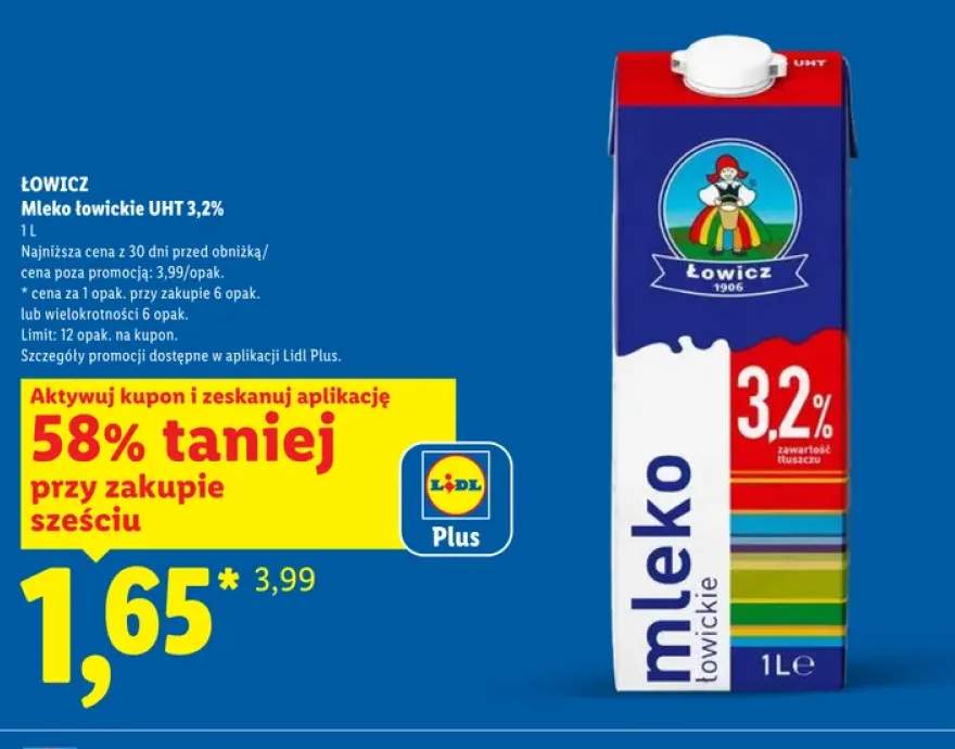 Mleko łowickie UHT 3,2% Łowicz