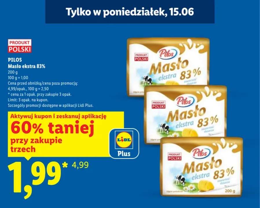 Masło ekstra 83% Pilos