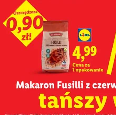 Makaron Fusilli z czerwonej soczewicy Combino