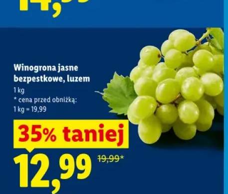 Winogrona jasne bezpestkowe luzem