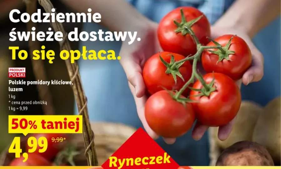 Pomidory kiściowe Ryneczek Lidla polskie