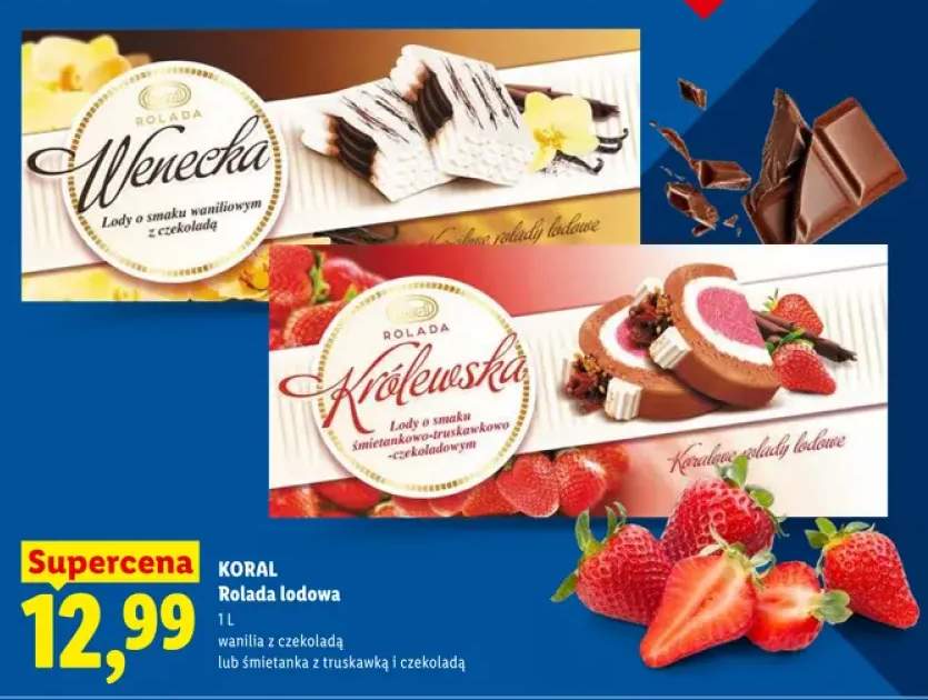 Rolada lodowa Koral Wenecka wanilia z czekoladą +1 wariant
