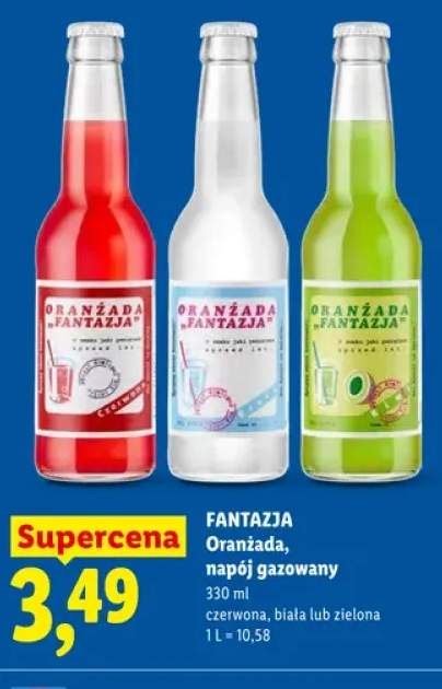 Napój gazowany Oranżada Fantazja czerwona +2 warianty