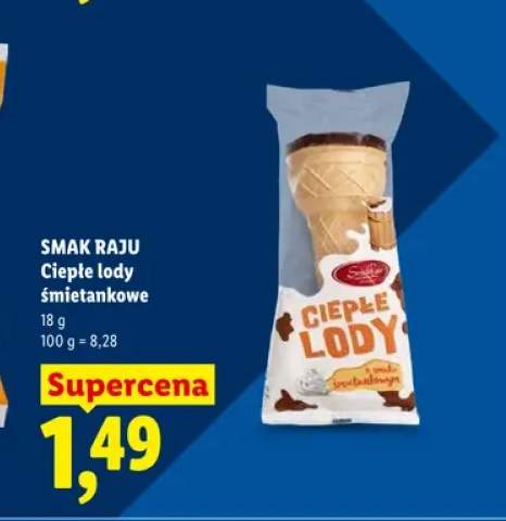 Ciepłe lody śmietankowe Smak Raju